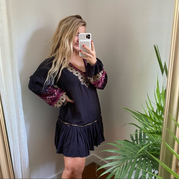 Free People Wild One Embellished Mini Dress S - Picture 1 of 9
